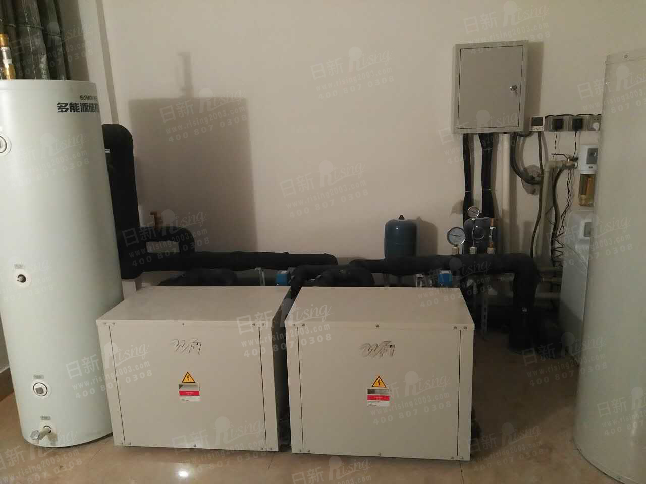 不變的用心之地源熱泵施工完成機(jī)房