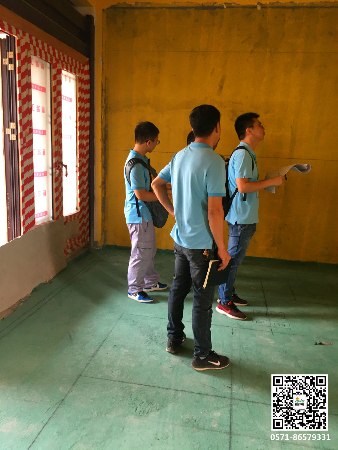 綠城江南里風冷熱泵系統(tǒng)現(xiàn)場對接空調(diào)階段