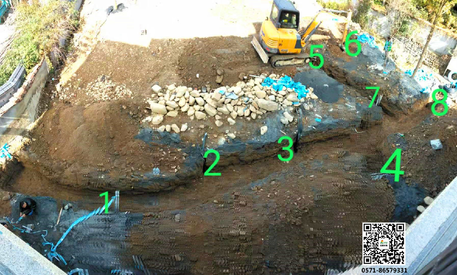 安吉自建別墅地源熱泵項目打井階段
