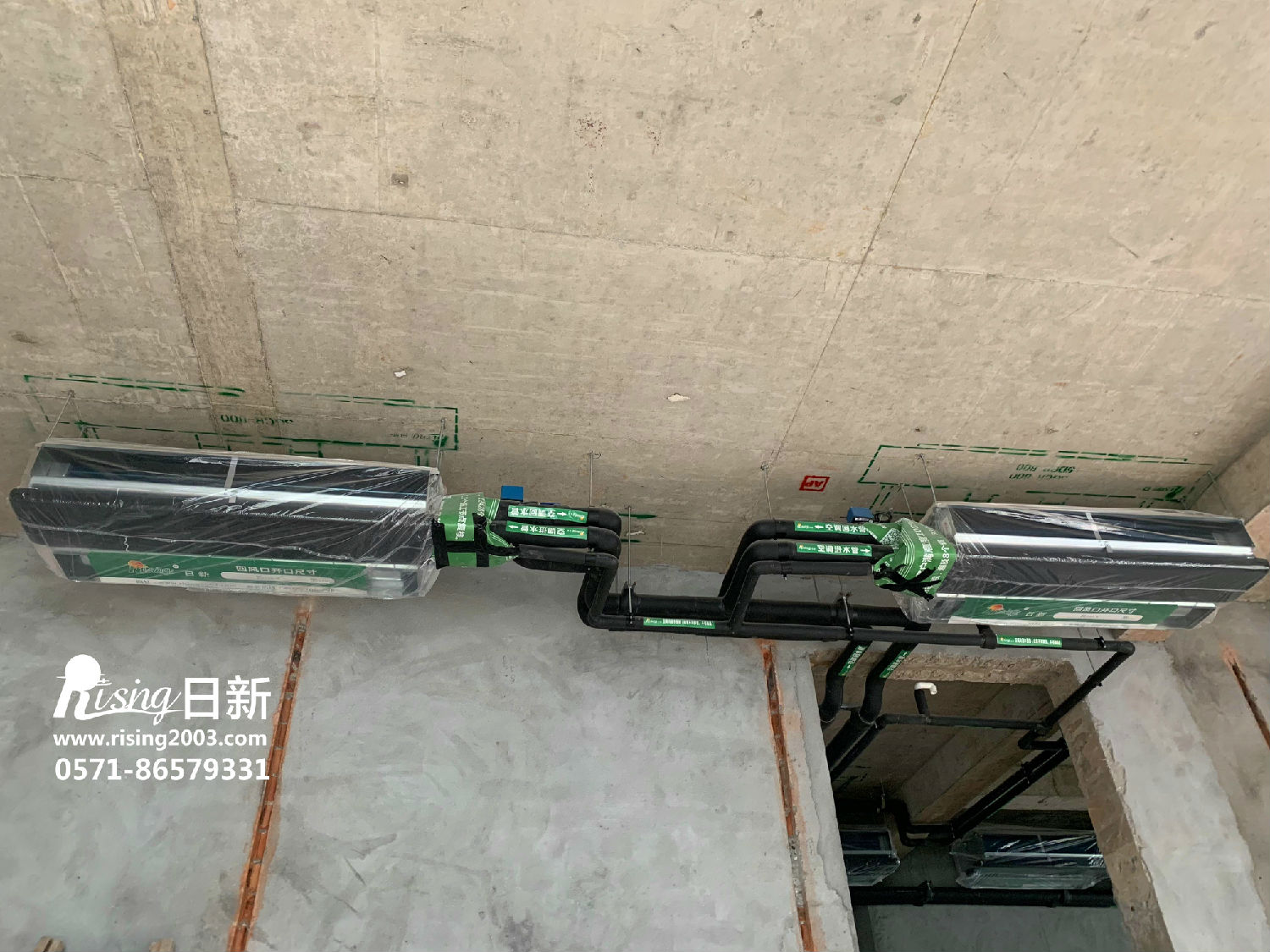 日新環(huán)境地源熱泵項目空調(diào)階段