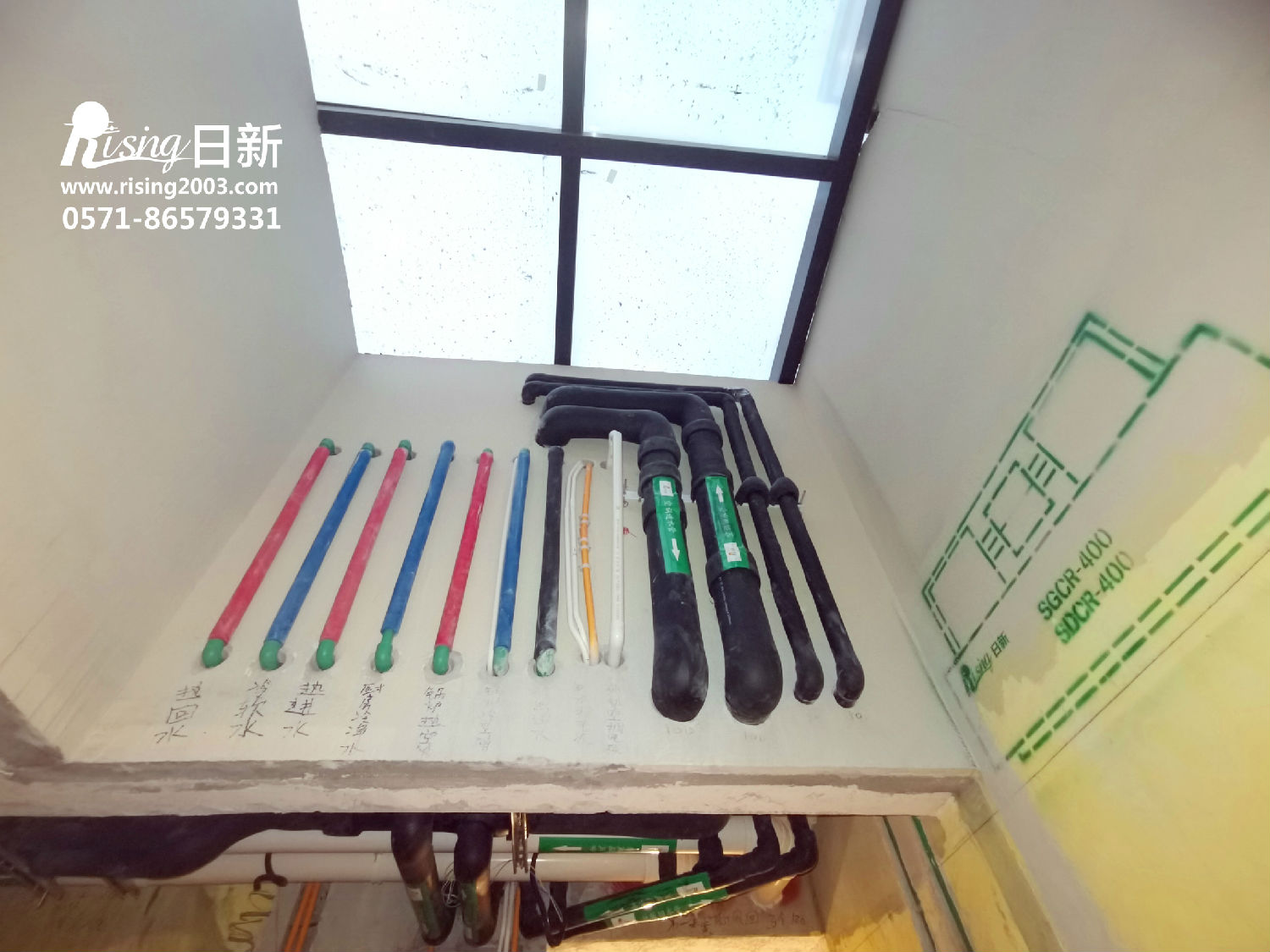 紫玉福邸風(fēng)冷熱泵系統(tǒng)案例空調(diào)階段【日新環(huán)境】