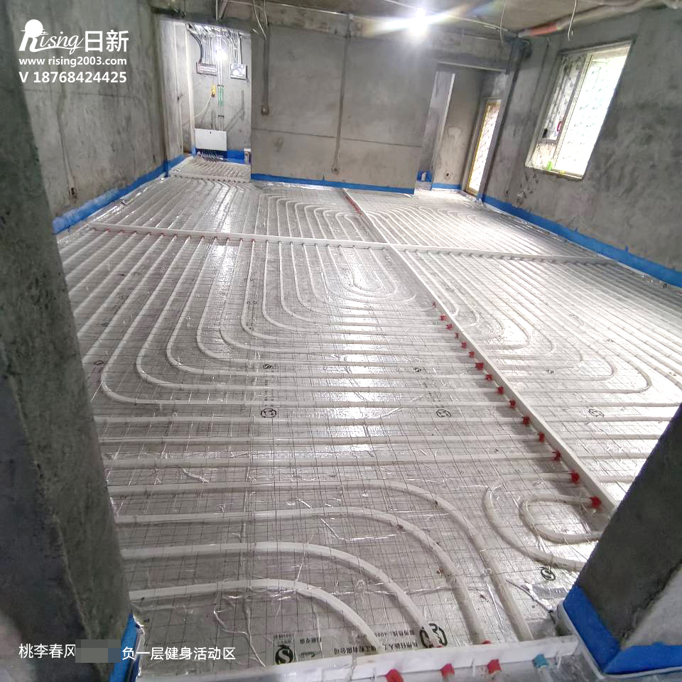 臨安桃李春風(fēng)別墅地源熱泵項(xiàng)目地暖階段