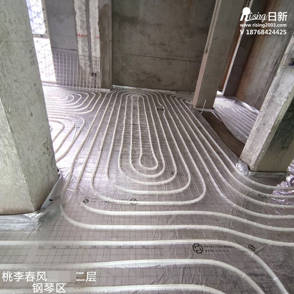 臨安桃李春風(fēng)別墅地源熱泵項(xiàng)目地暖階段